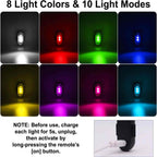 Multi-Mode RGB Bike Flash Light Wireless Remote Night Riding Safety