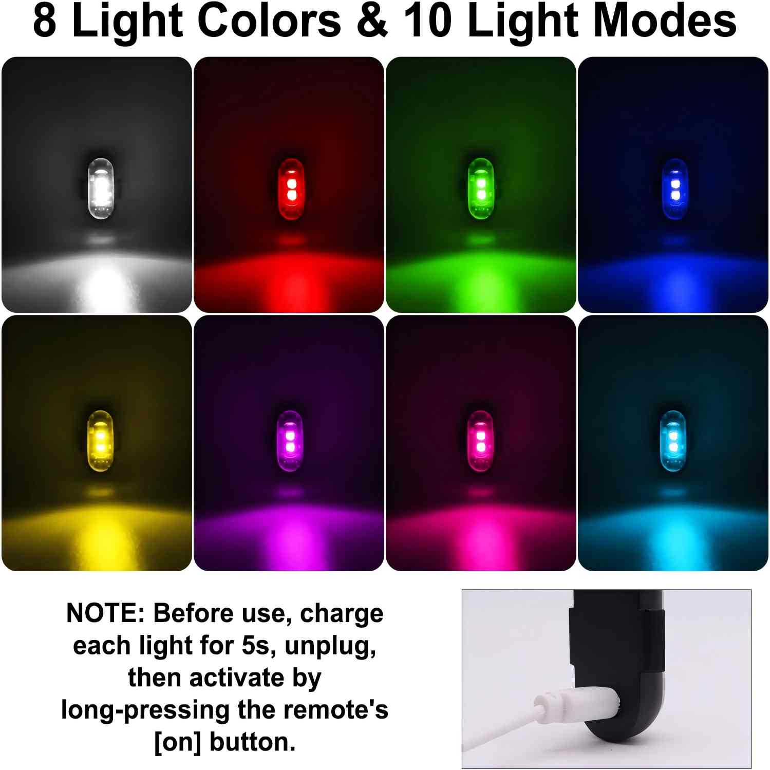 Multi-Mode RGB Bike Flash Light Wireless Remote Night Riding Safety