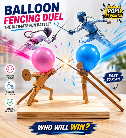 Wooden Robot Balloon Battle