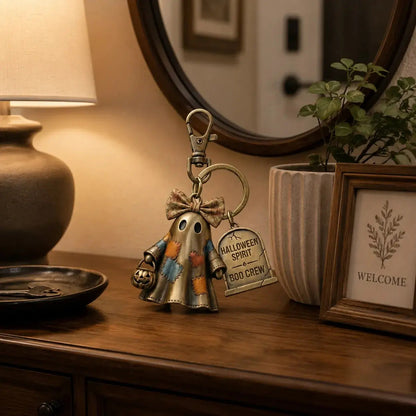 Halloween Ghost Squad Keychain, Whimsical Ghost Character, Attaches to Keys Wallets Backpacks Handbags Luggage, Perfect for Collectors Home Use