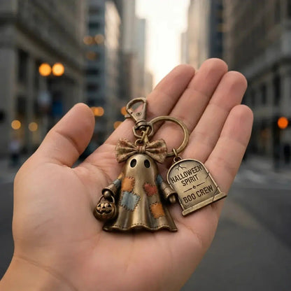 Halloween Ghost Squad Keychain, Whimsical Ghost Character, Attaches to Keys Wallets Backpacks Handbags Luggage, Perfect for Collectors Home Use
