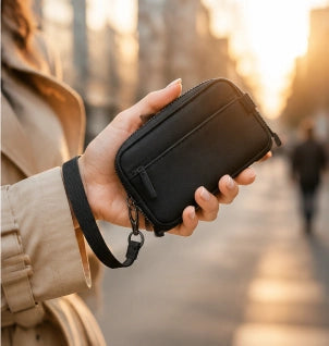 👝Ultra-Slim Minimalist Metal Wallet with RFID Blocking & Quick Access Pop-Up