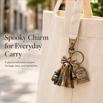 Halloween Ghost Squad Keychain, Whimsical Ghost Character, Attaches to Keys Wallets Backpacks Handbags Luggage, Perfect for Collectors Home Use