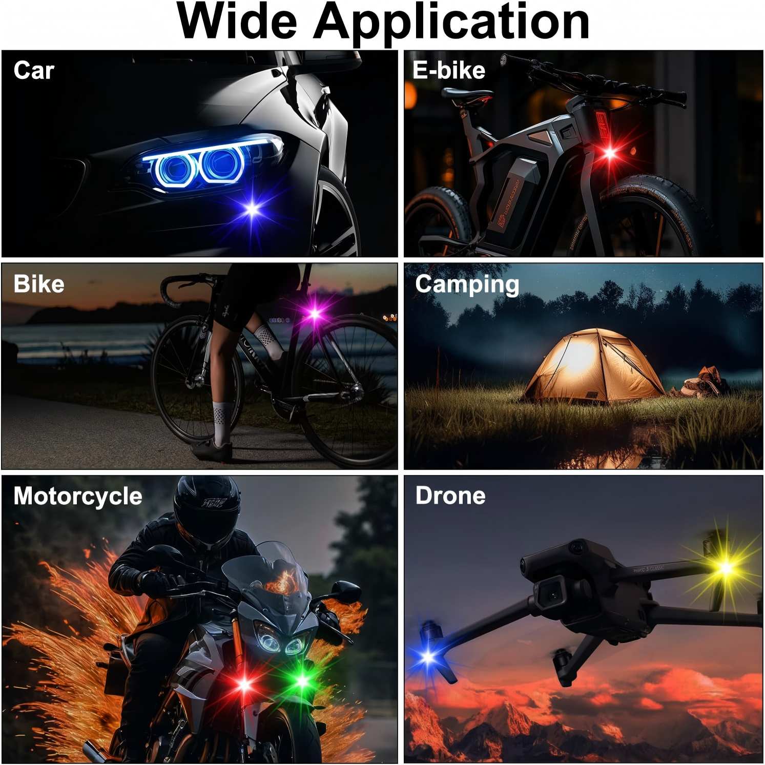 Multi-Mode RGB Bike Flash Light Wireless Remote Night Riding Safety
