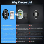 Multi-Mode RGB Bike Flash Light Wireless Remote Night Riding Safety