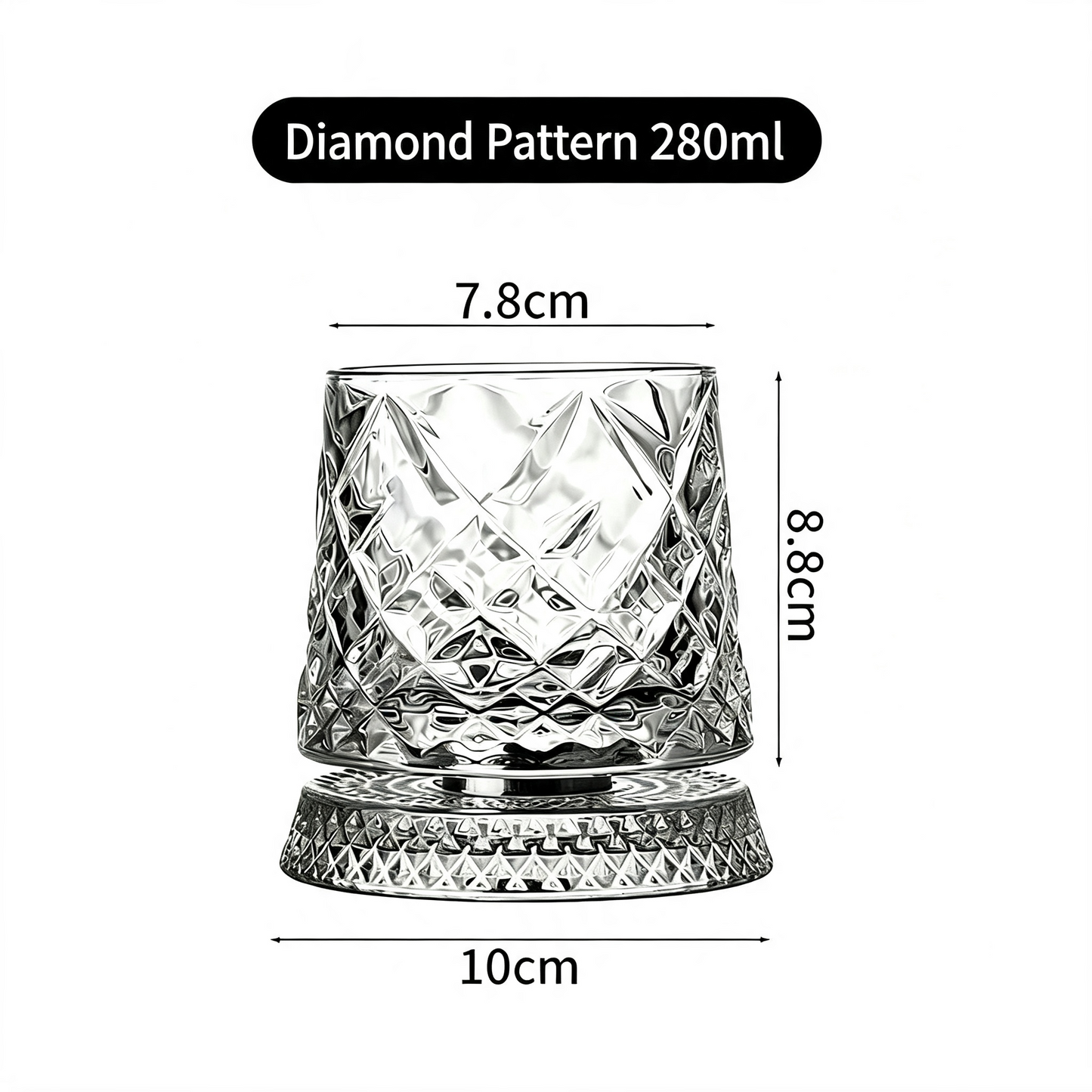 Luxury 360° Spinning Crystal Glass – Star-Cut Stress Relief Whiskey & Wine Glass, Elegant European Barware Gift，Rotating Glass Cup Spinning Glass Cup
