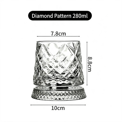 Luxury 360° Spinning Crystal Glass – Star-Cut Stress Relief Whiskey & Wine Glass, Elegant European Barware Gift，Rotating Glass Cup Spinning Glass Cup