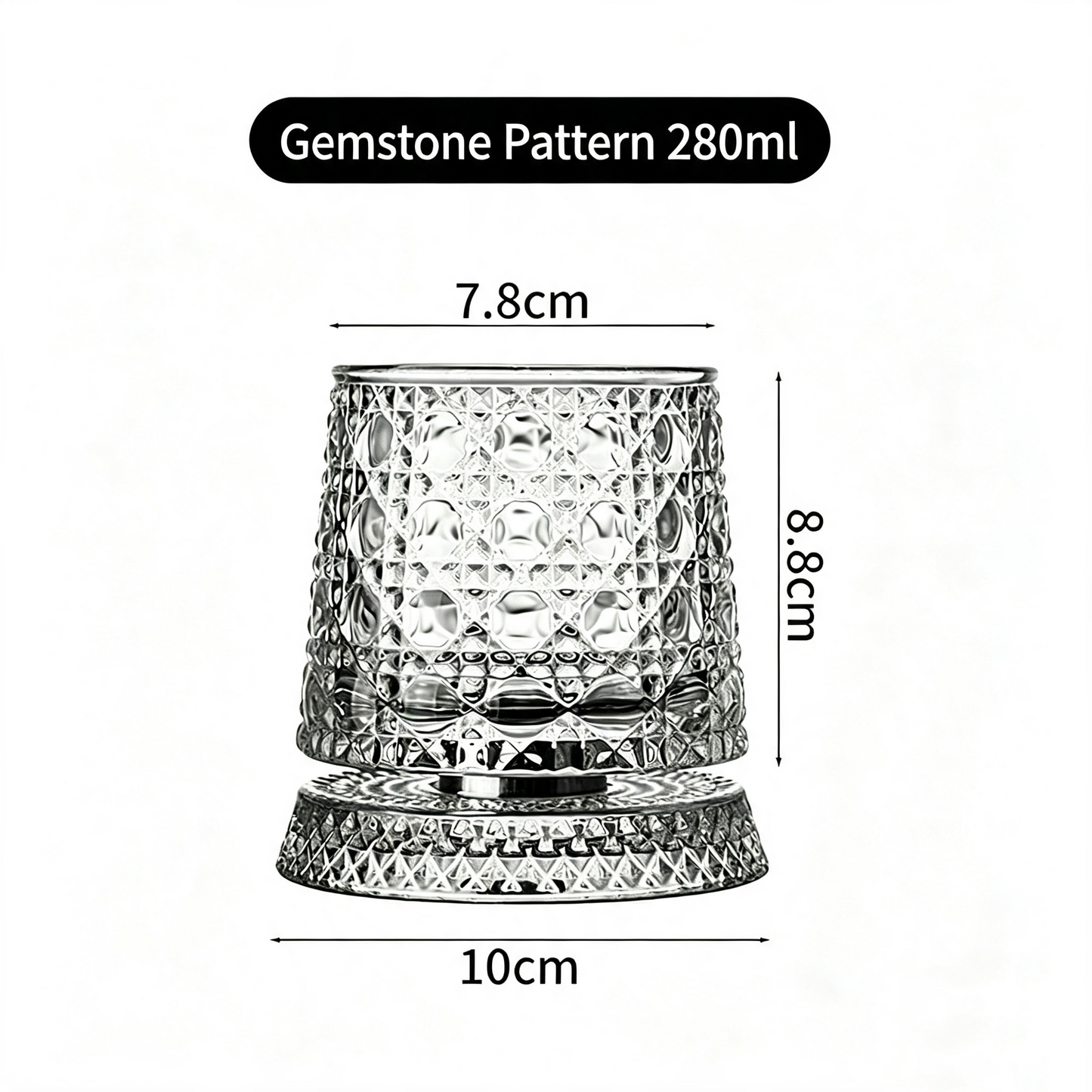 Luxury 360° Spinning Crystal Glass – Star-Cut Stress Relief Whiskey & Wine Glass, Elegant European Barware Gift，Rotating Glass Cup Spinning Glass Cup