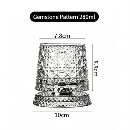Luxury 360° Spinning Crystal Glass – Star-Cut Stress Relief Whiskey & Wine Glass, Elegant European Barware Gift，Rotating Glass Cup Spinning Glass Cup