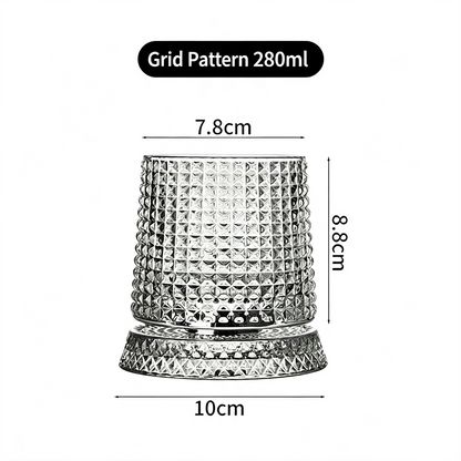 Luxury 360° Spinning Crystal Glass – Star-Cut Stress Relief Whiskey & Wine Glass, Elegant European Barware Gift，Rotating Glass Cup Spinning Glass Cup