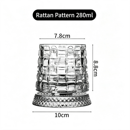 Luxury 360° Spinning Crystal Glass – Star-Cut Stress Relief Whiskey & Wine Glass, Elegant European Barware Gift，Rotating Glass Cup Spinning Glass Cup