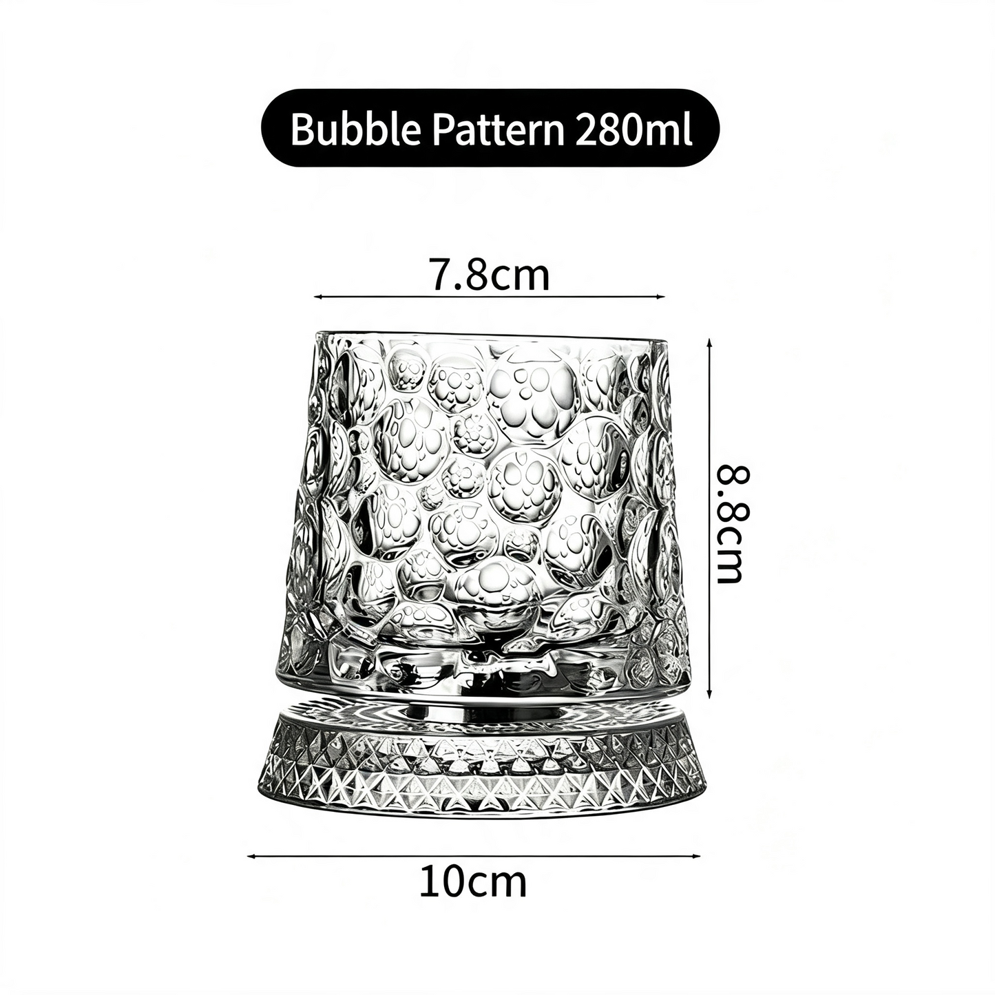 Luxury 360° Spinning Crystal Glass – Star-Cut Stress Relief Whiskey & Wine Glass, Elegant European Barware Gift，Rotating Glass Cup Spinning Glass Cup