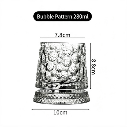 Luxury 360° Spinning Crystal Glass – Star-Cut Stress Relief Whiskey & Wine Glass, Elegant European Barware Gift，Rotating Glass Cup Spinning Glass Cup