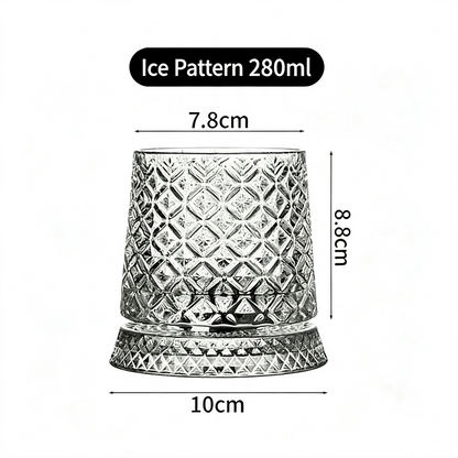 Luxury 360° Spinning Crystal Glass – Star-Cut Stress Relief Whiskey & Wine Glass, Elegant European Barware Gift，Rotating Glass Cup Spinning Glass Cup