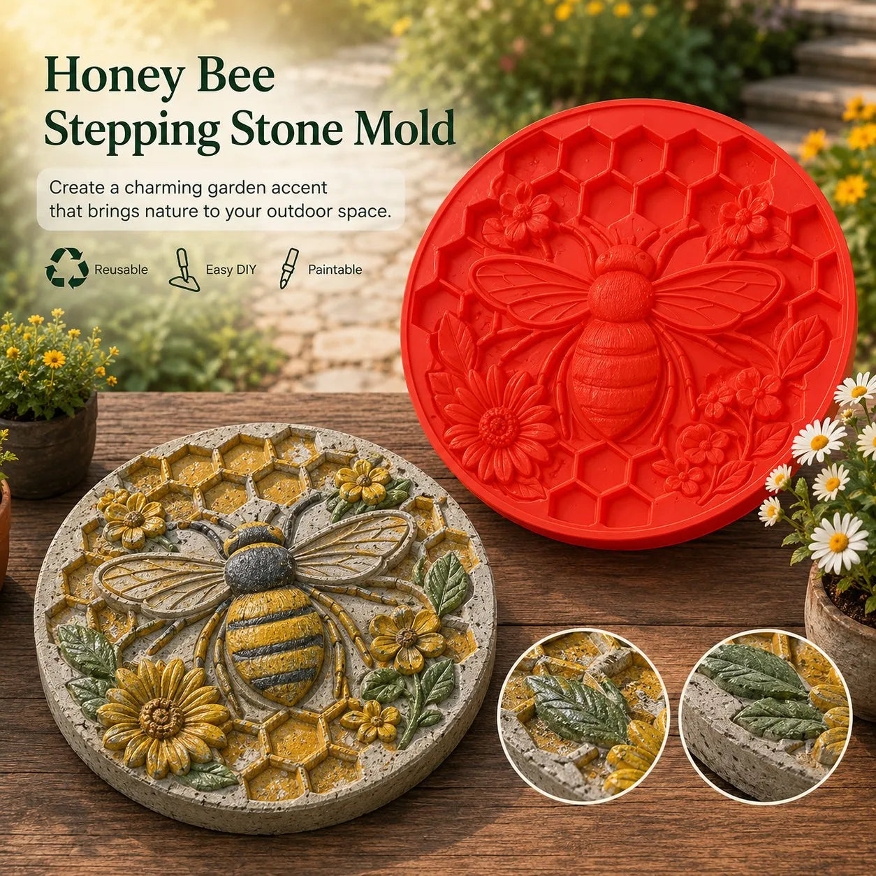 💥 LAST DAY 49% OFF - 🌻 Reusable Sunflower Stepping Stone Mold (📦Buy 3 Free Shipping)