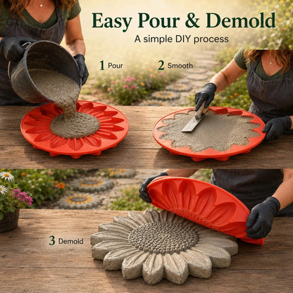 💥 LAST DAY 49% OFF - 🌻 Reusable Sunflower Stepping Stone Mold (📦Buy 3 Free Shipping)
