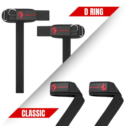 Pro D-Ring Lifting Straps with Non-Slip Grip & Cushioned Wrist Support for Heavy Pulls