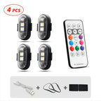 Multi-Mode RGB Bike Flash Light Wireless Remote Night Riding Safety