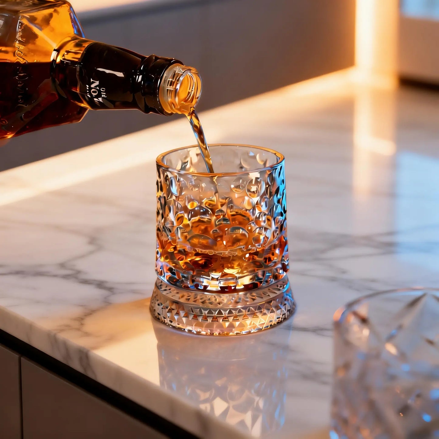 Luxury 360° Spinning Crystal Glass – Star-Cut Stress Relief Whiskey & Wine Glass, Elegant European Barware Gift，Rotating Glass Cup Spinning Glass Cup