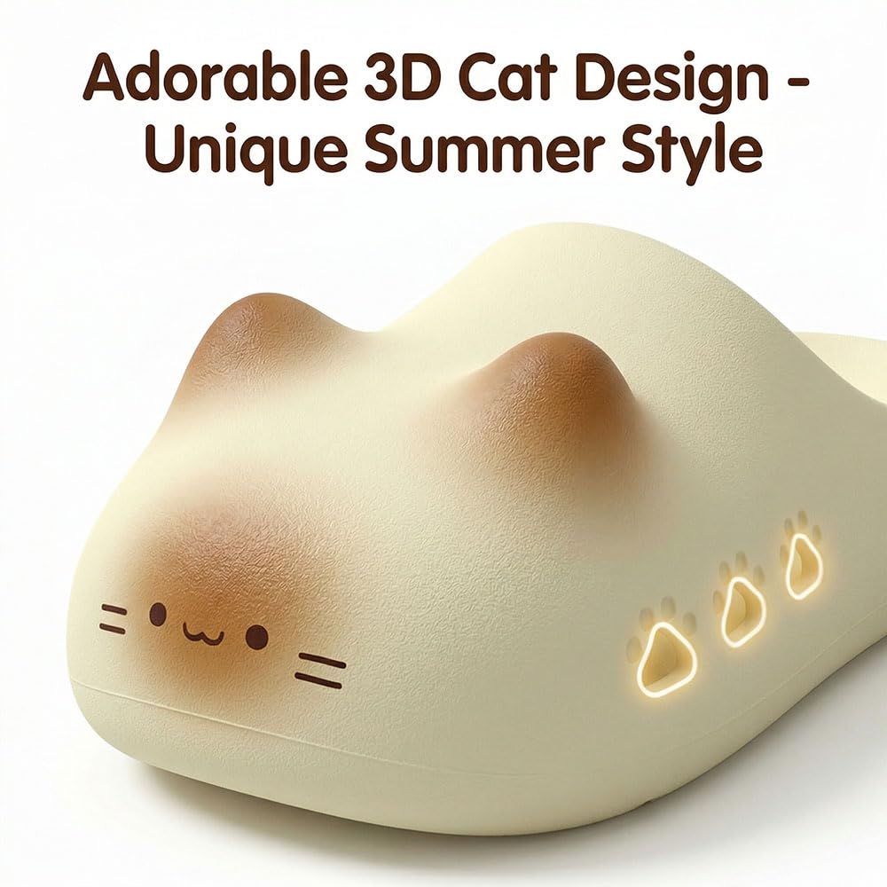 Cat Paw Print Shoe Summer, Unisex Cute Cat Paw Slippers